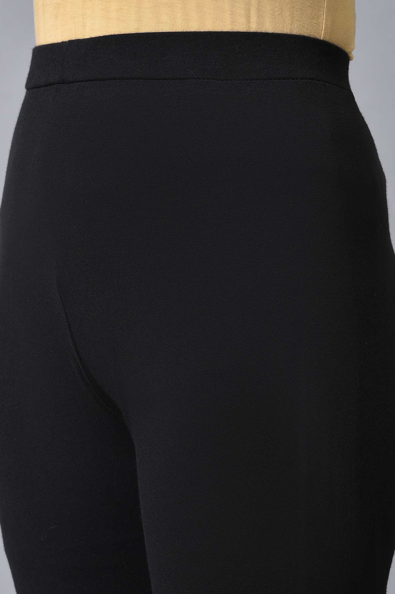W for Woman Black Embroidered Asymmetrical Kurta Set