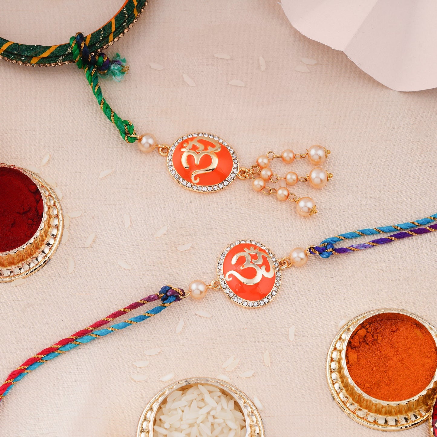 Orange Eternal Om Bhaiya Bhabhi Rakhi