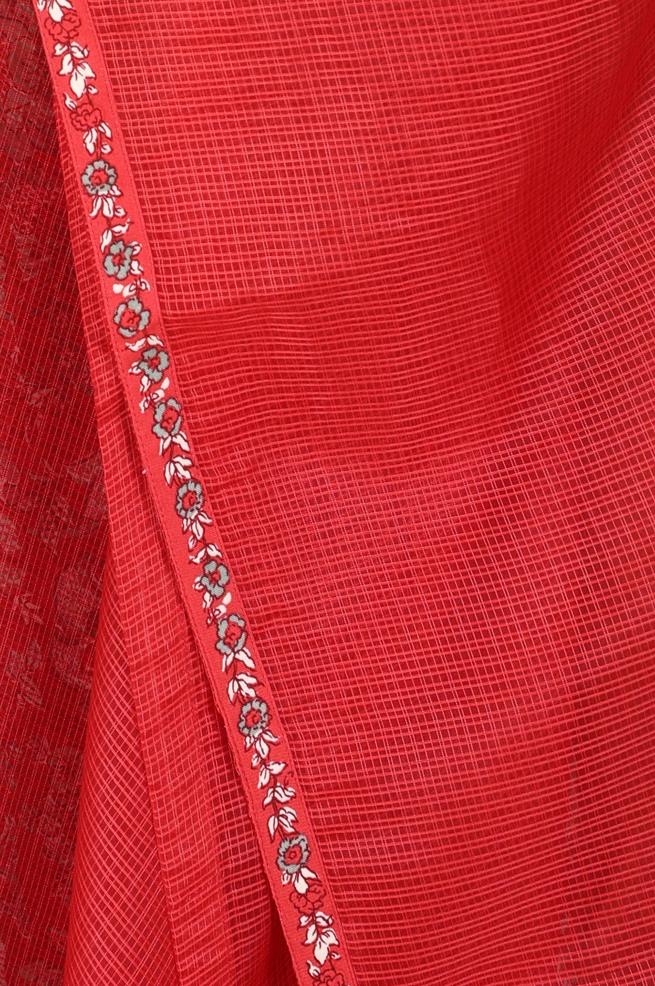 W for Woman Red Floral Printed Flared Anarkali Kurta, Straight Pants And Dupatta Set