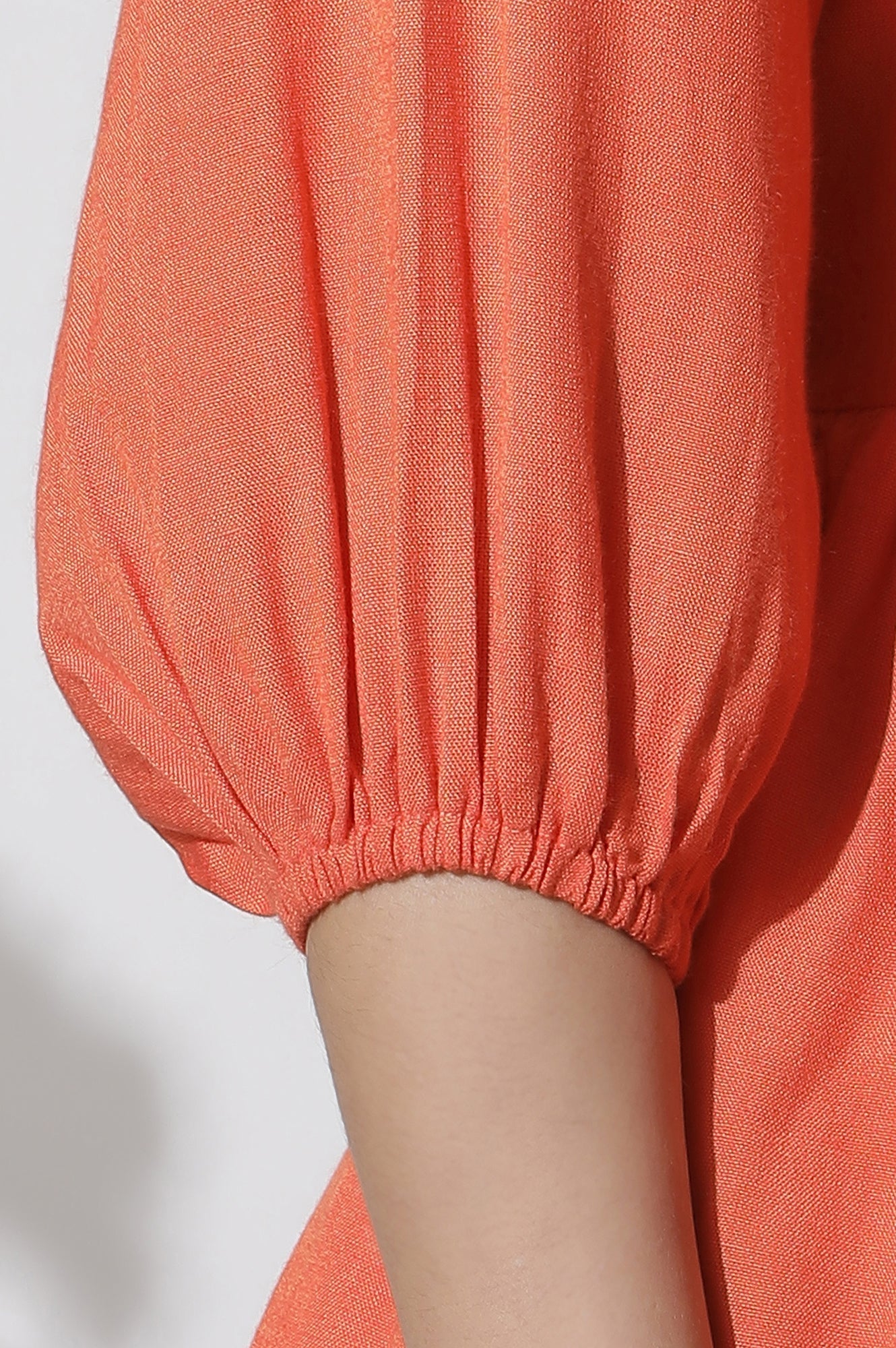 W for Woman Orange Embroidered Peplum Top