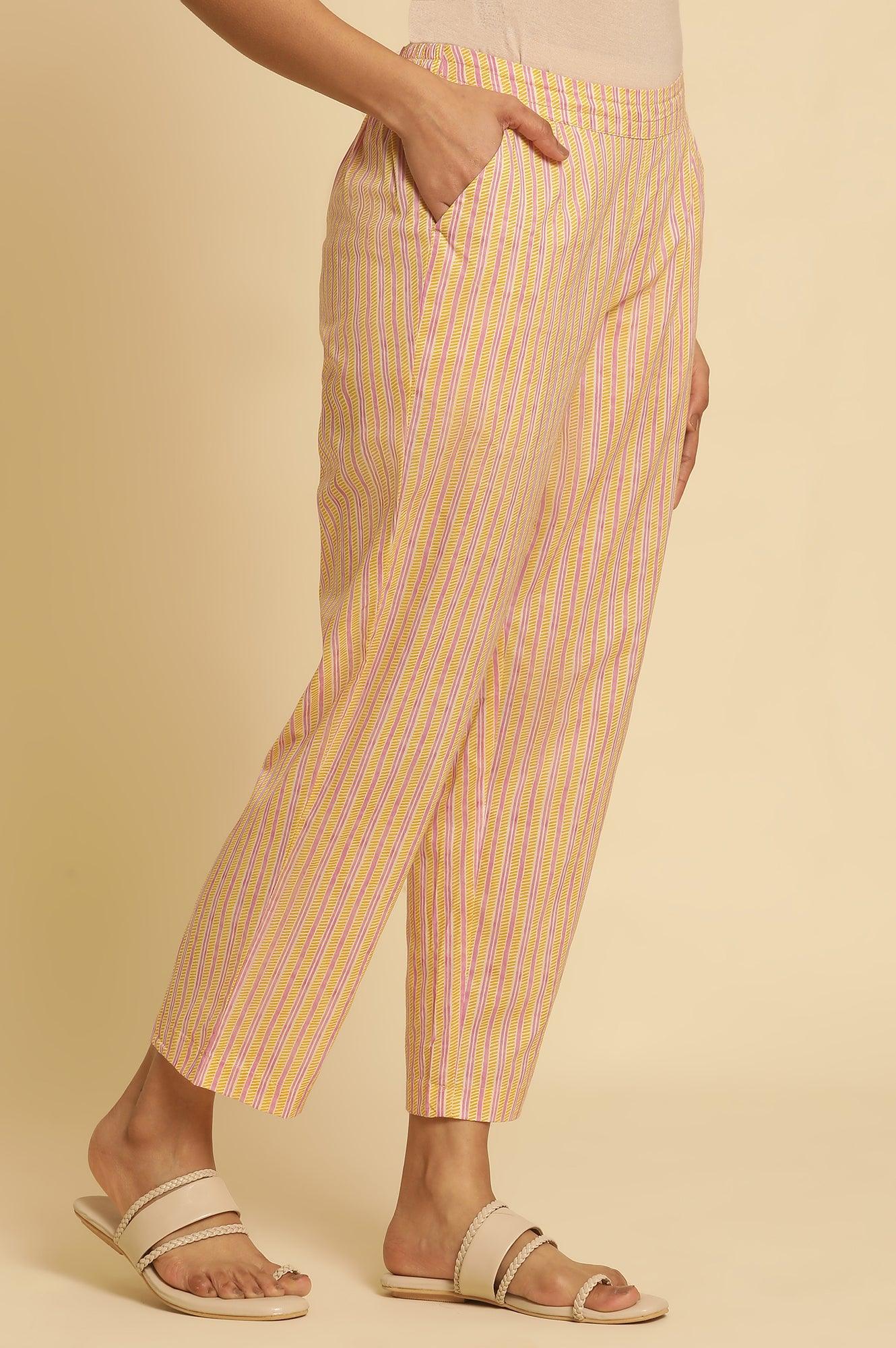 W for Woman Multi-Coloured Striped Straight Pants