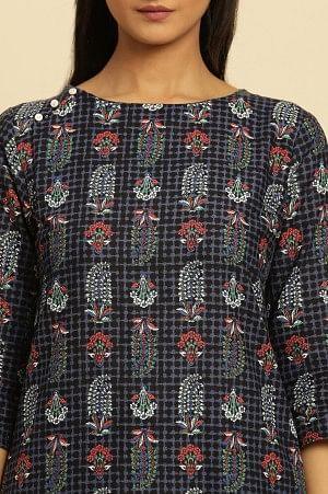 W for Woman Blue Paisely Printed Kurta And Pants Set