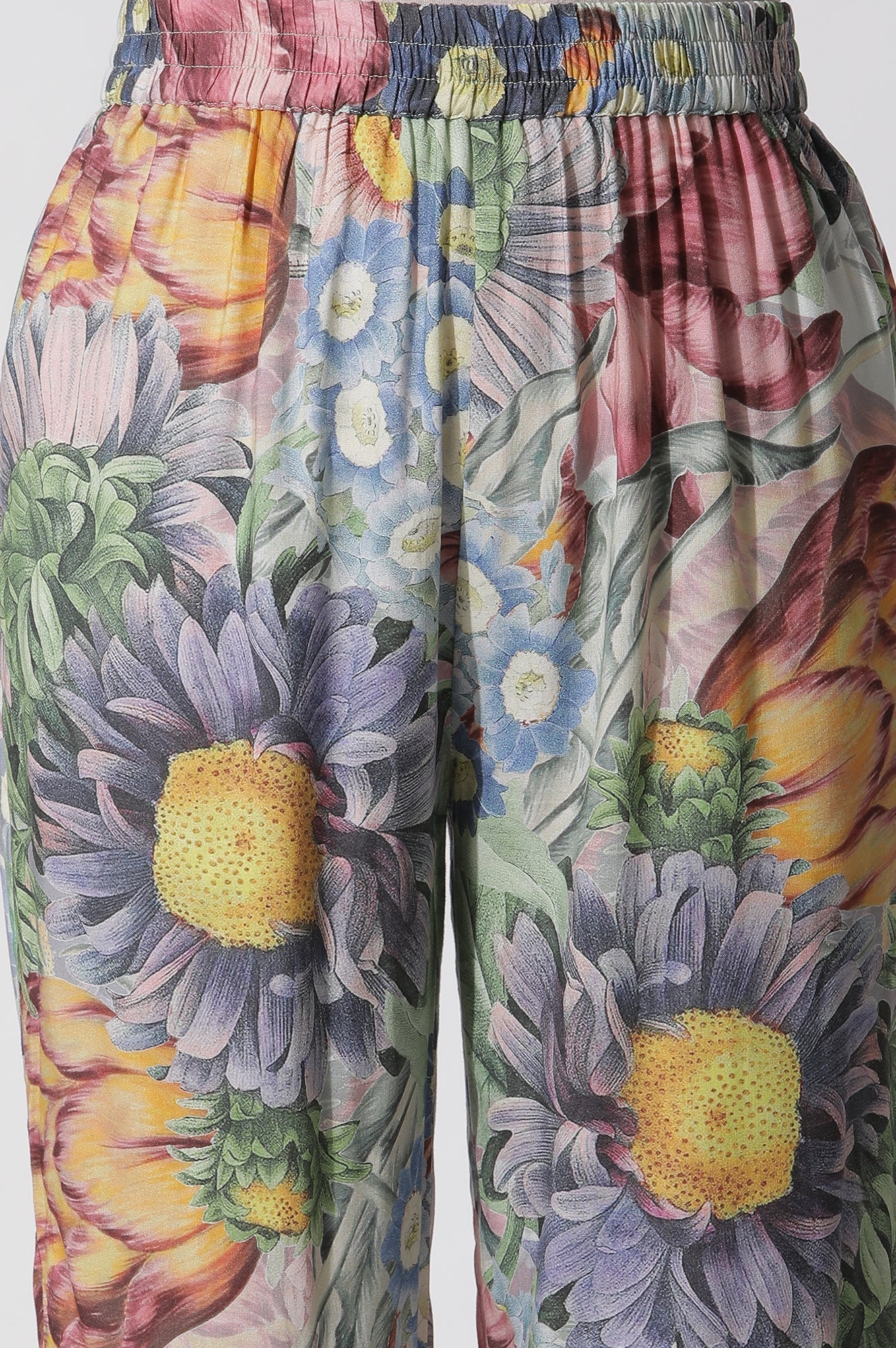 W for Woman Multi-Coloured Floral Printed Gathered Kurta, Pants And Dupatta Set