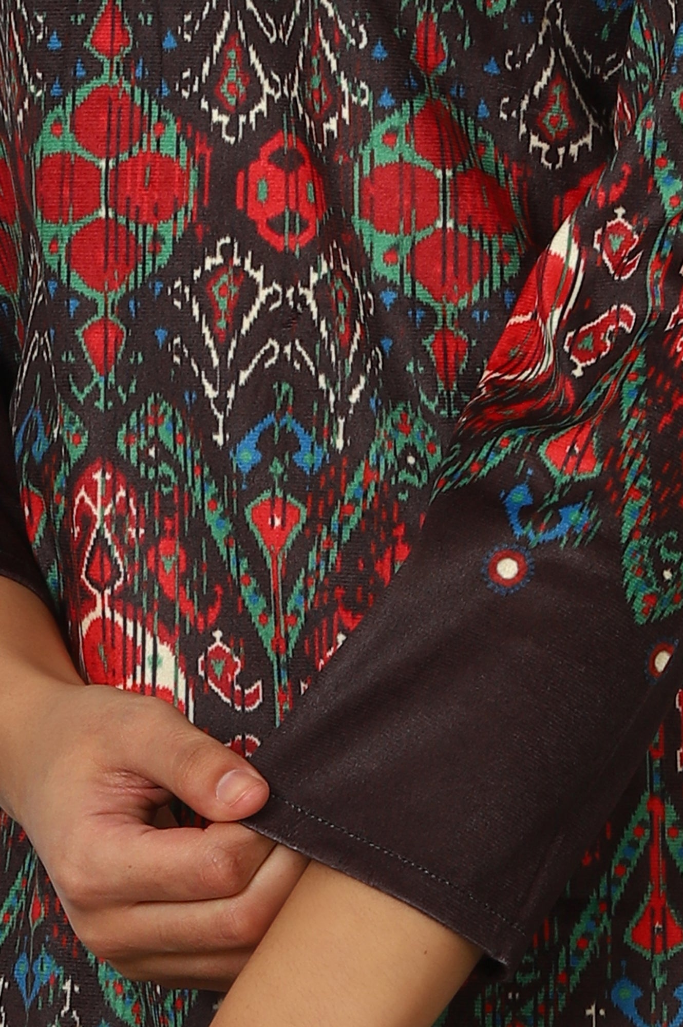 W for Woman Multicolour Printed Mirror Work Straight Kurta