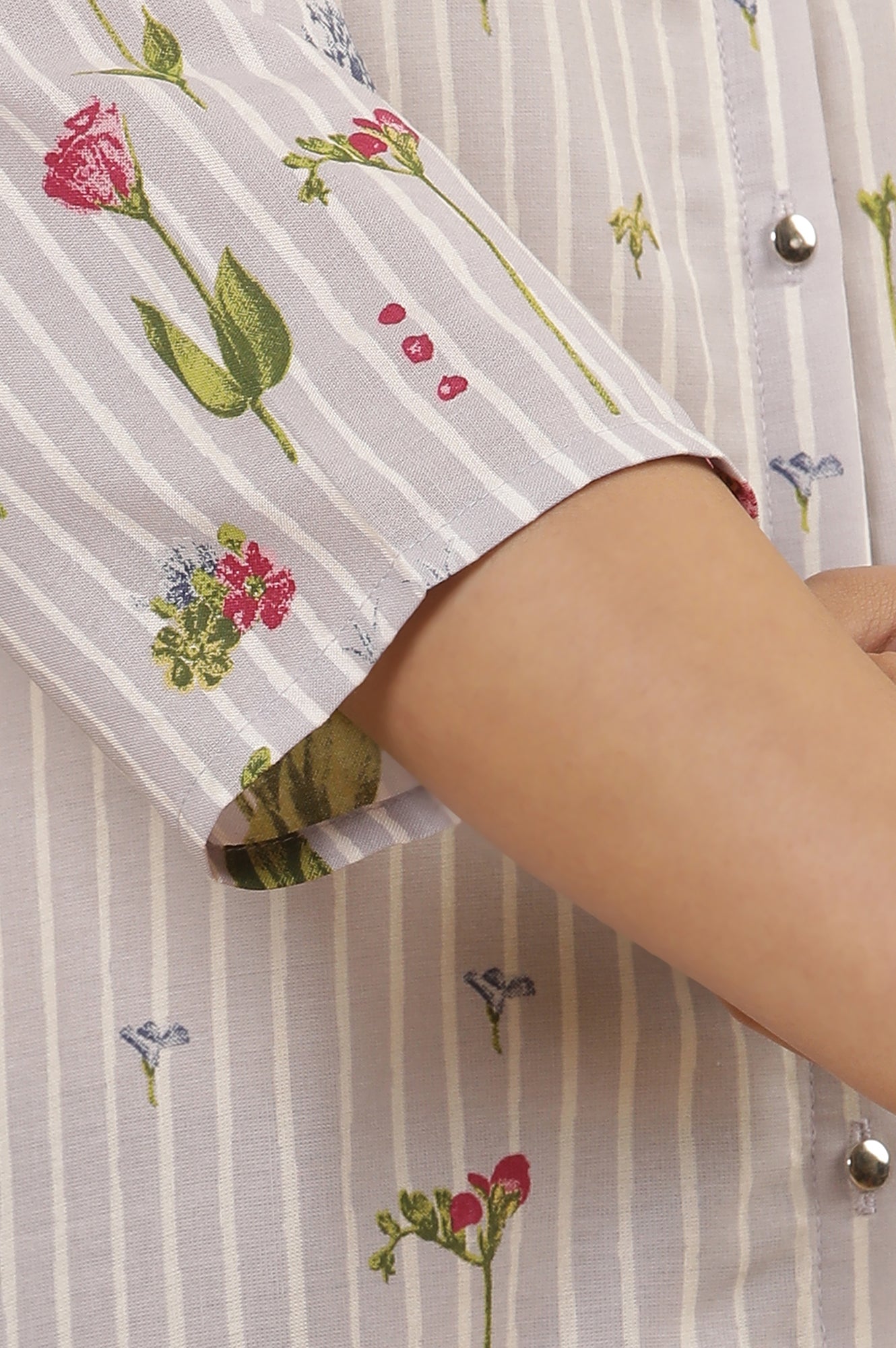 W for Woman Blue Floral Printed Kurta And Tights Set