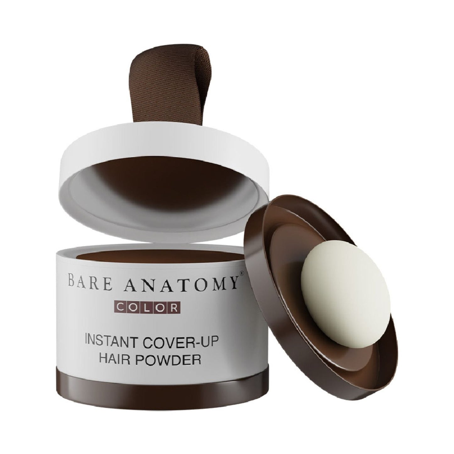 Bare Anatomy Cover-Up Hair Powder 100% Instant Grey Coverage Seamless Natural Finish - Brown