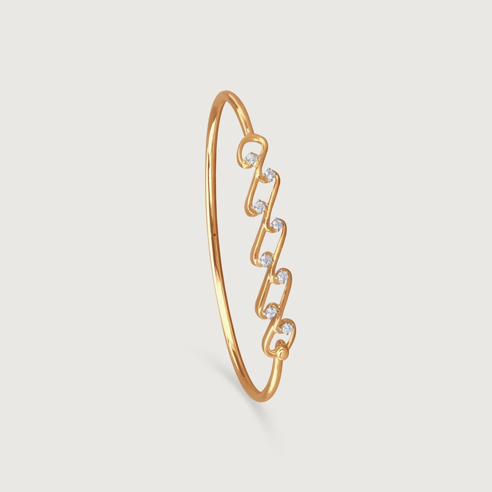 Chic Drip Diamond Bangle in 14K Yellow Gold, 0.222 ct