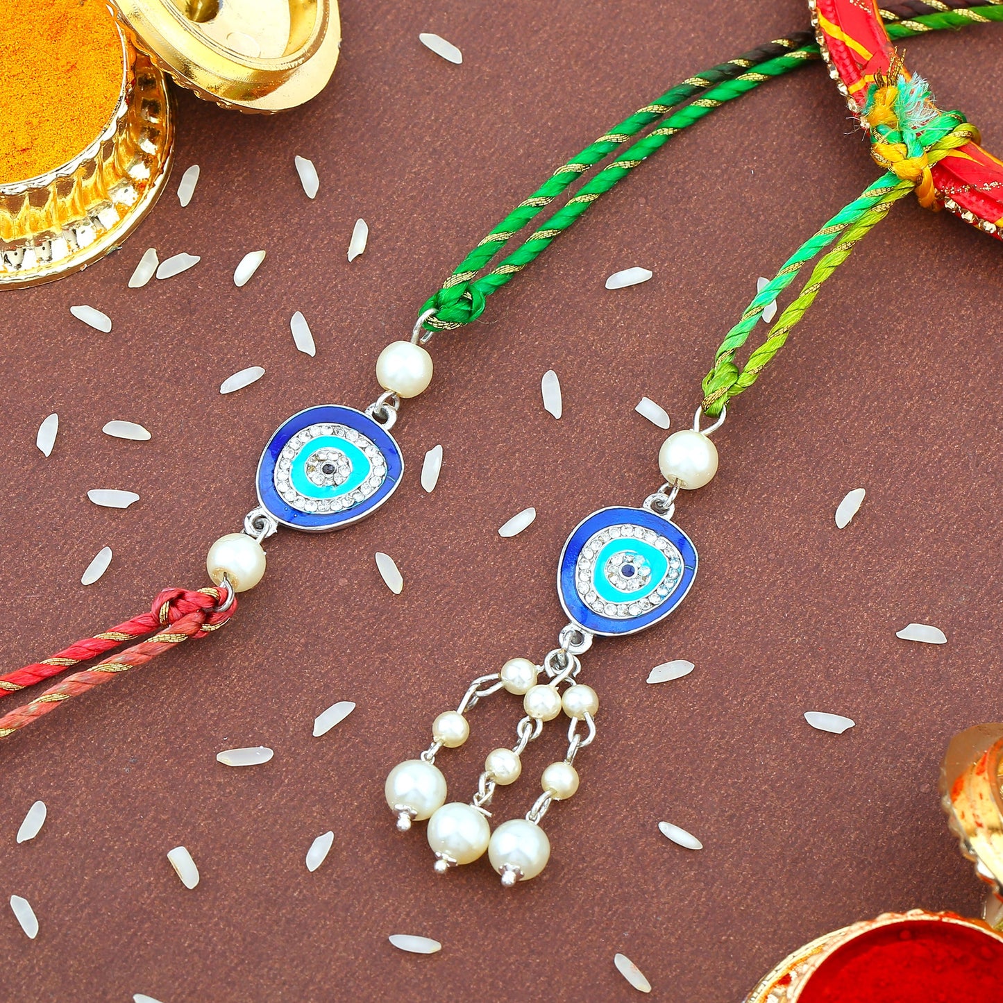 Evil Eye Crystal Bhaiya Bhabhi Rakhi