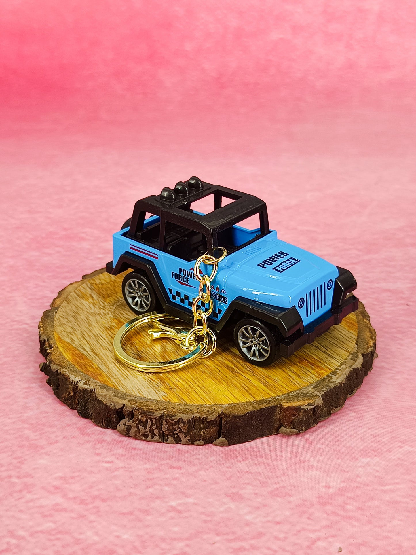 Blue Model Keychain | Opening Doors | 4 x4 Miniature Model | With Golden Keychain |