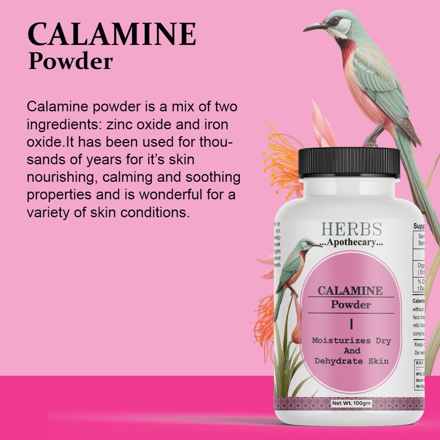 Zenvista Herbs Apothecary Calamine Powder For Moisturize Dry And Dehydrate Skin