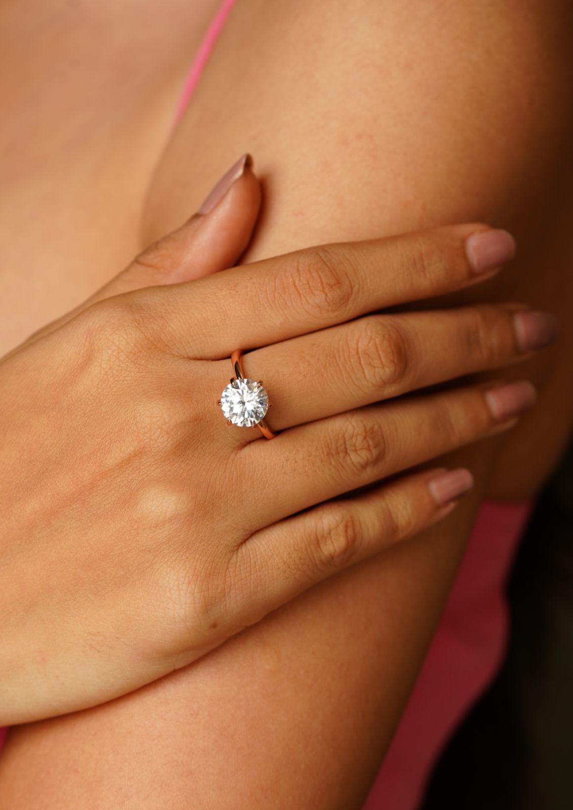 6 Carat Classic Big Round Solitaire Ring - 12mm