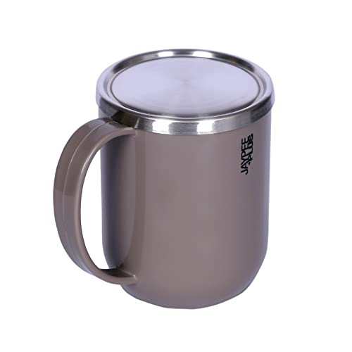 Coffee Mug with Steel Lid - Light Grey - 400ml - Food Grade Stainless Steel