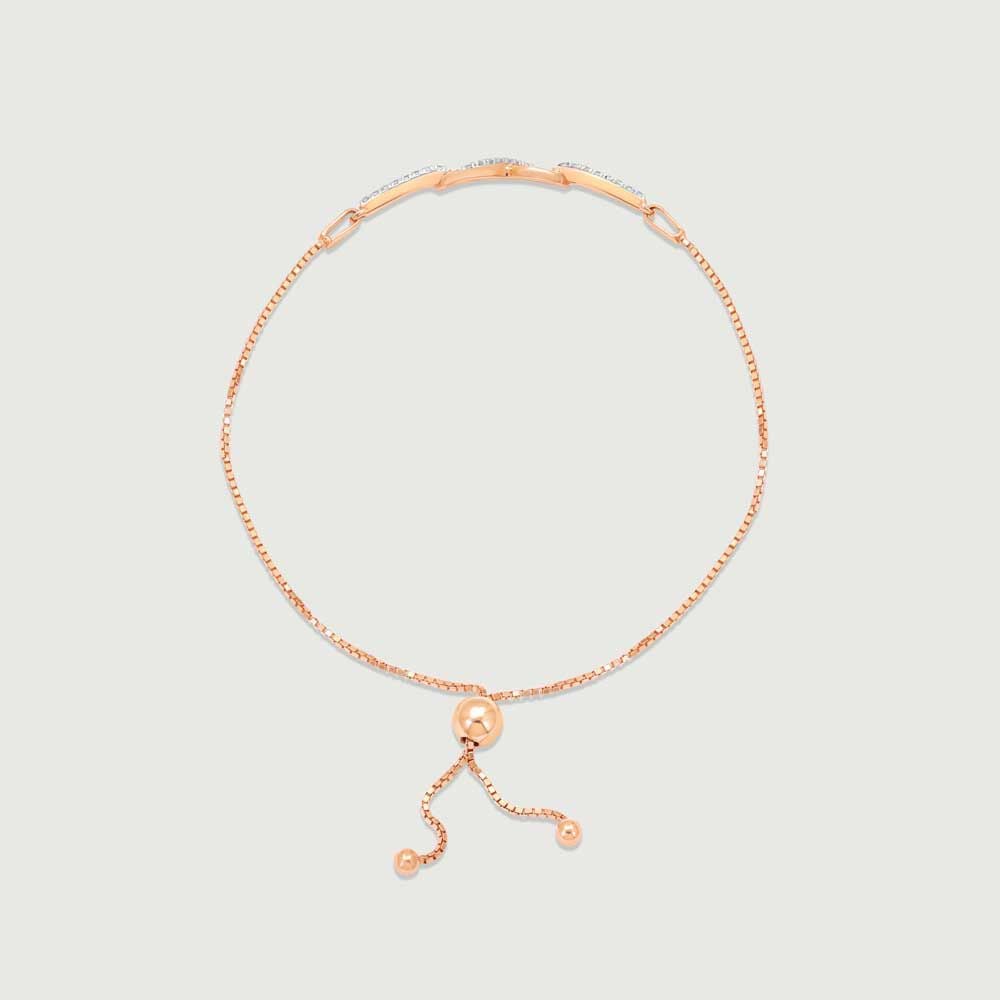 Dainty Forever Diamond Bracelet in 14K Rose Gold, 0.145 ct