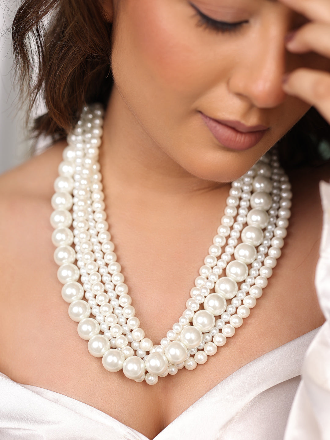 Anvika Celeste Radiant Pearl Layers Harmony Necklace