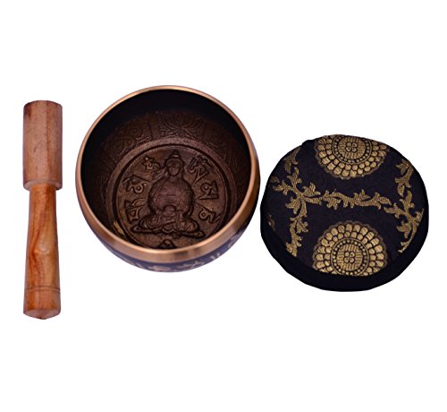 Singing Bowl with Clear Tones - Metal - Purple - 4.5 Inches Diameter