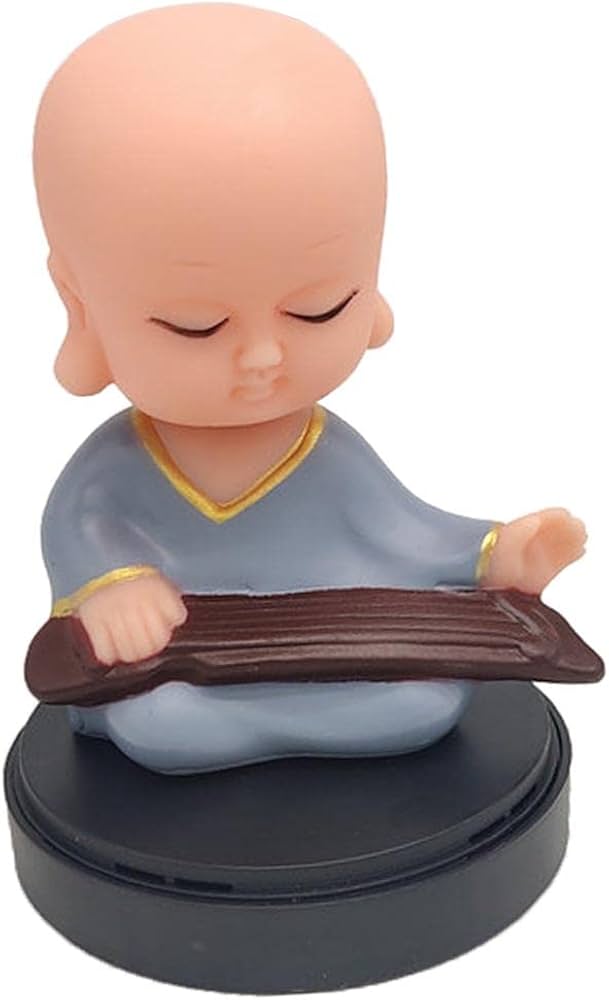 Plastic Monk Bobblehead with Perfume Disc for Car Dashboard | VEENA |ABS| by ShoppingNest
