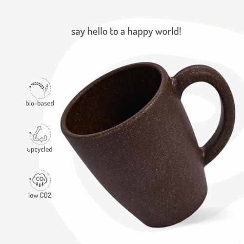Coffee Mug Set of 2 | 300 ml | Earth-Friendly Rice Husk & Bamboo Fibers | Matte Finish | Microwave Safe