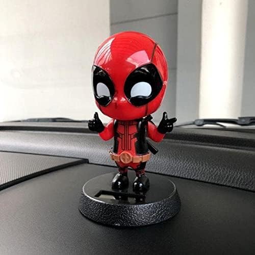 Marval Deadpool Solar Bobblehead With Mobile Holder For Cars | 13.5 Cms |