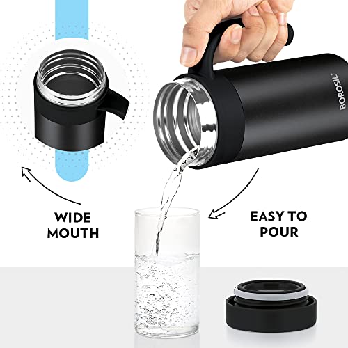 Coffee Mug Insulated Double Wall Stainless Steel Black 400 ml
