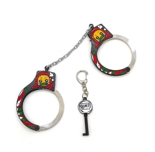 DEMONLSLAYER NEZUKO ANIME THEMED METALS HAND CUFFS WITH KEY COSPLAY / ACCESORIES