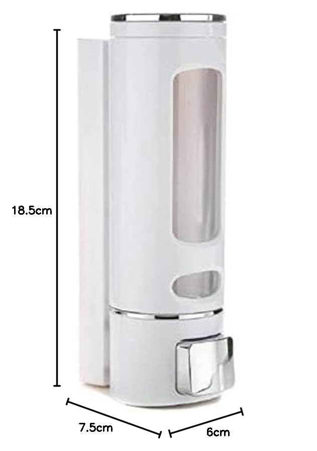 Wall Mounted Liquid Dispenser - Modern ABS Plastic - 400ml Capacity - White