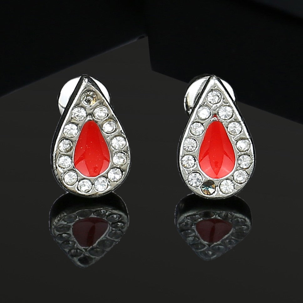 Estele Gold Plated Chain heart Drop Earrings for women
