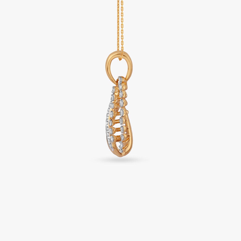 Serene Loop Diamond Pendant in 18K Yellow Gold, 0.172 ct