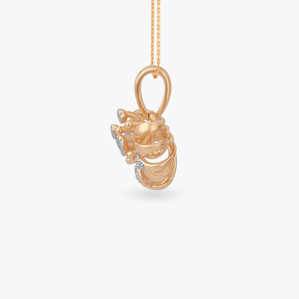Starburst Rhythm Diamond Pendant in 18K Yellow Gold, 0.06 ct