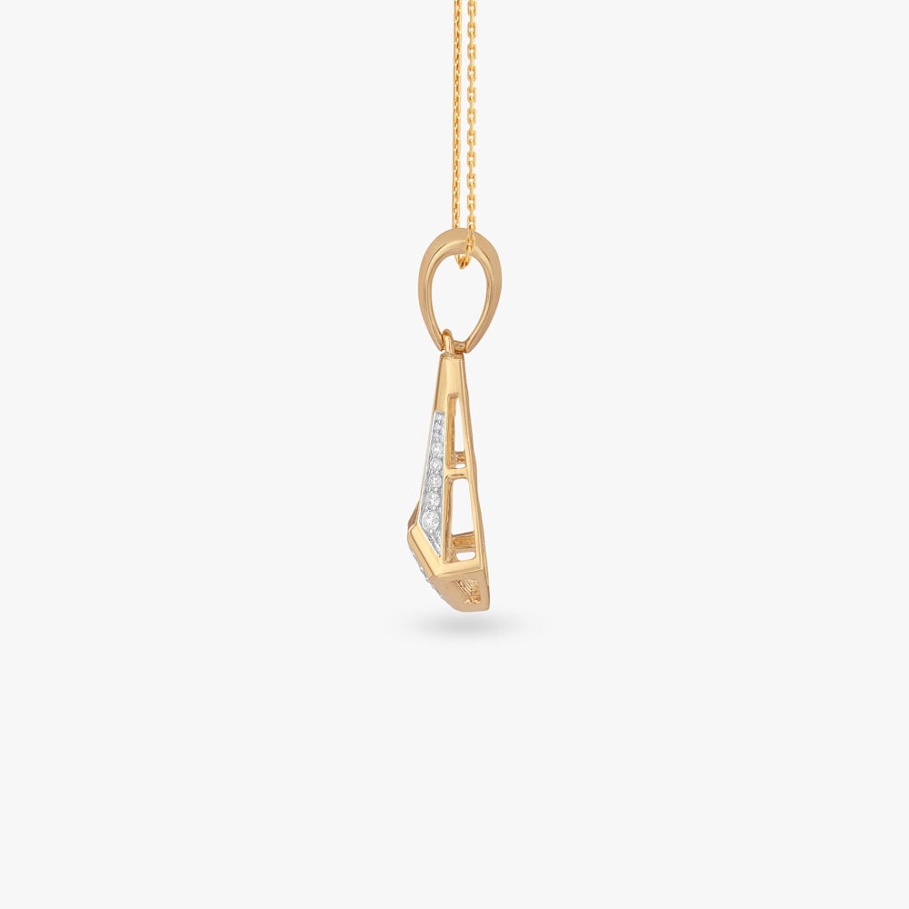 Bold Geometric Diamond Pendant For Men in 18K Yellow Gold, 0.17 ct