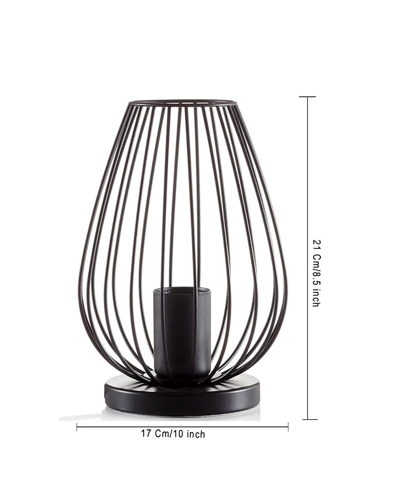 Metal Table Lamp Vintage Design Black 22x22x21 cm