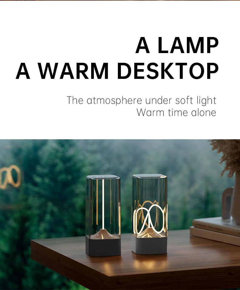 Rechargeable LED Table Lamp - Minimalist Design - Portable - 1000mAh Battery - Modern Nightstand Light