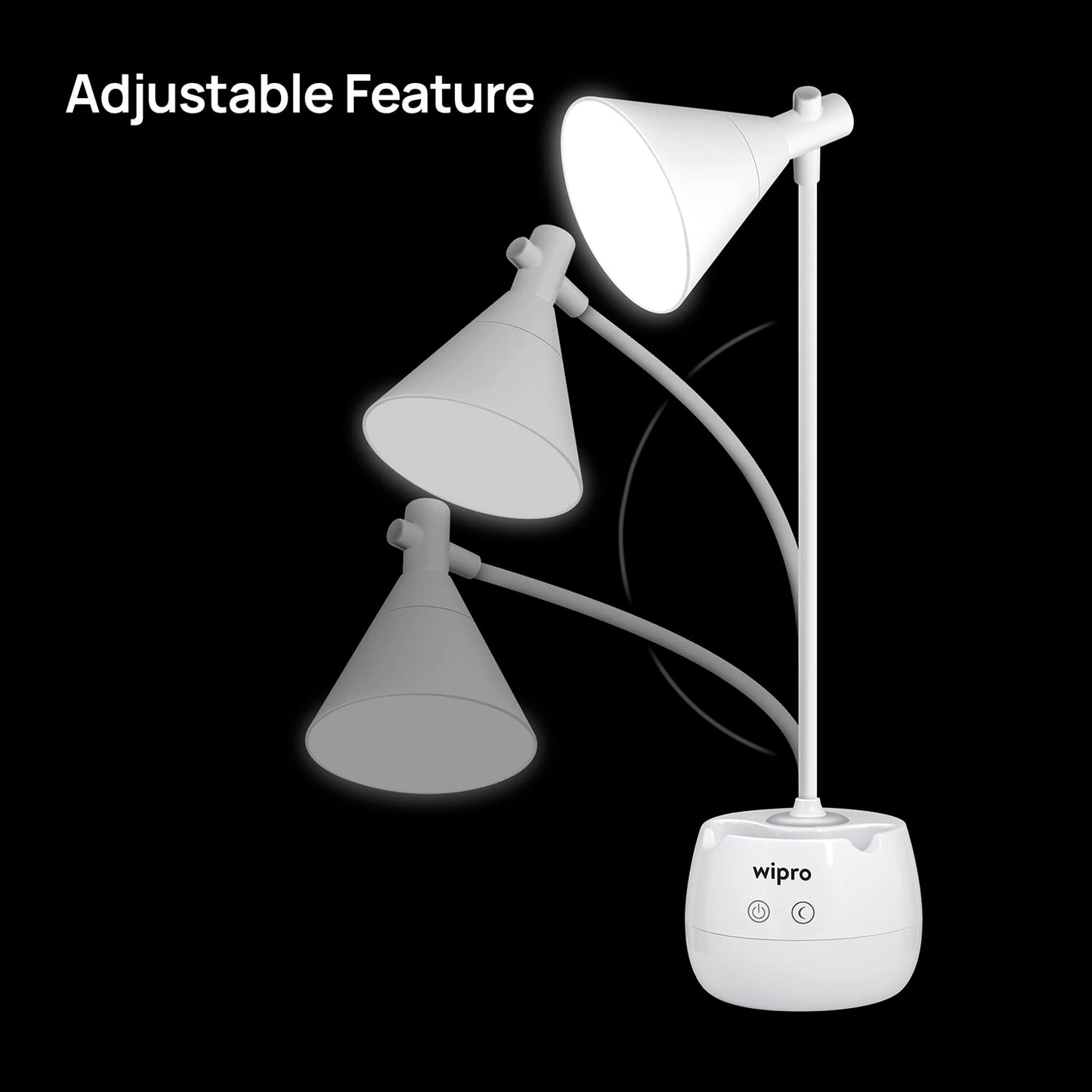 Rechargeable LED Table Lamp with Flexible Design, ABS, White, 6W