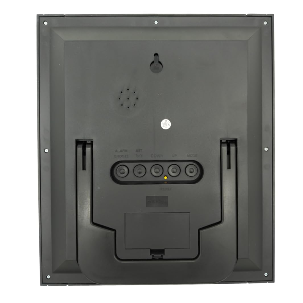 Digital Wall Clock with LCD Display, Battery Operated, 12/24 Hour Format