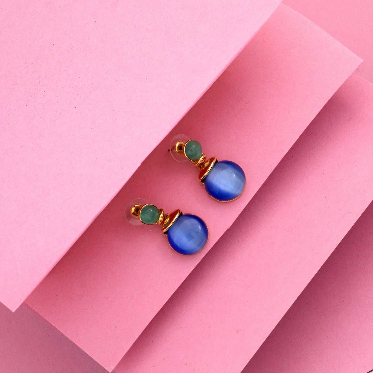Estele Rhodium Plated Linked Hoop Earrings for women
