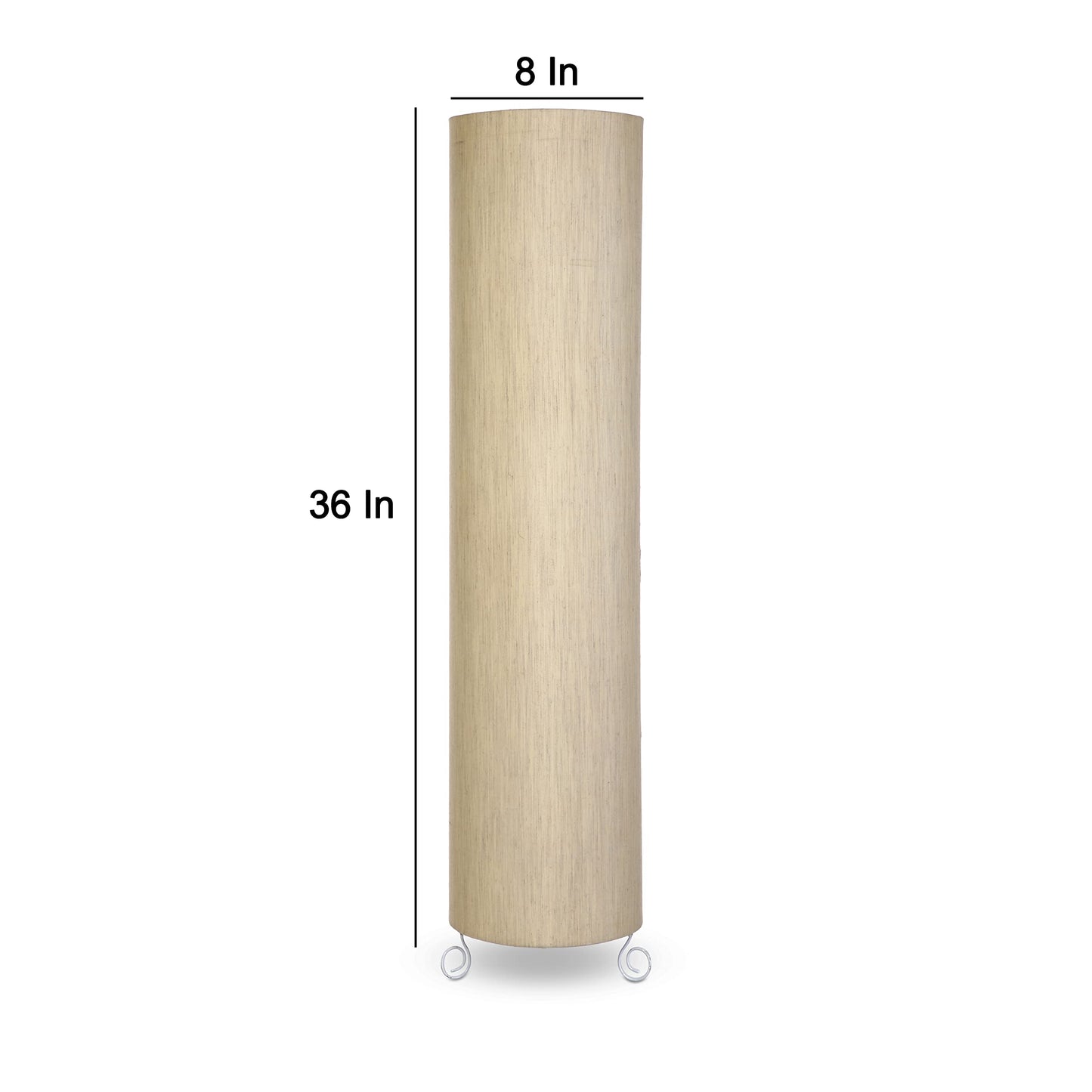 Dimmable Floor Lamp with Cotton Shade - Khadi/Beige - Modern Design for Living Room and Bedroom