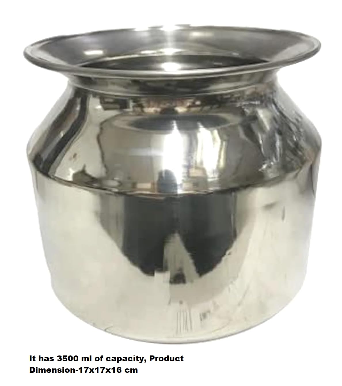 Dynore Stainless Steel Water Matka Pot/Steel Ghada/Kalshi/Lota - 3500 ml