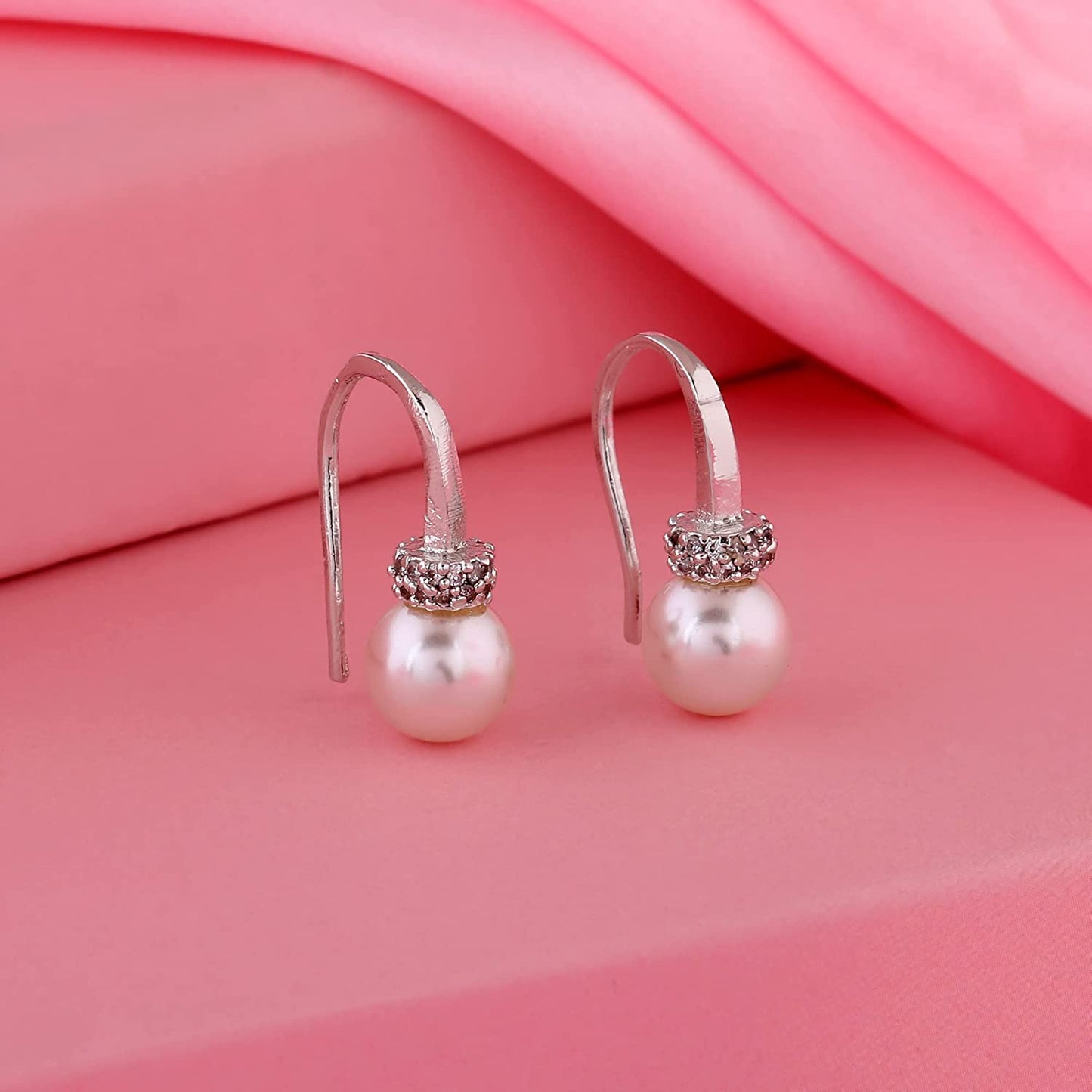 Pearl Drop CZ Hoops