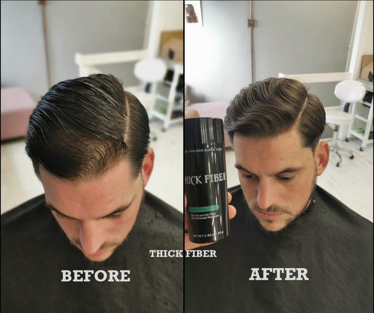 Black Hair Building Fibers 12g - Thickens Thin & Bald Spots
