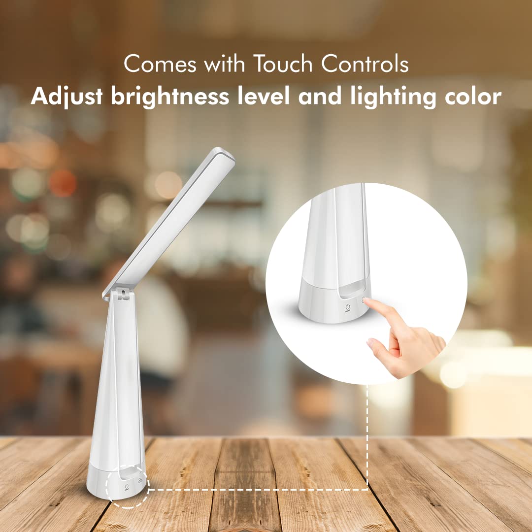 LED Table Lamp with Adjustable Neck and 6 Color Modes - Modern ABS Design - USB Rechargeable - 6W