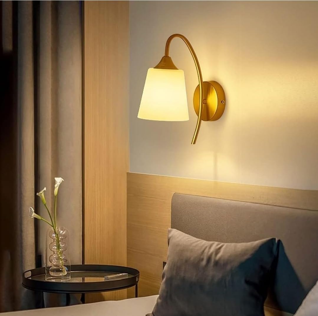 Wall Light Modern Design Gold Metal & PVC 1 Pack for Bedroom, Living Room, Kitchen