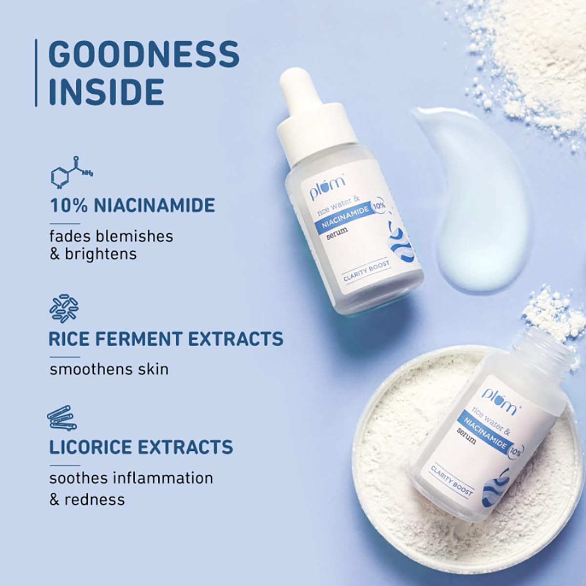 10% Niacinamide Serum with Rice Water, 15ml - Acne & Oil Control