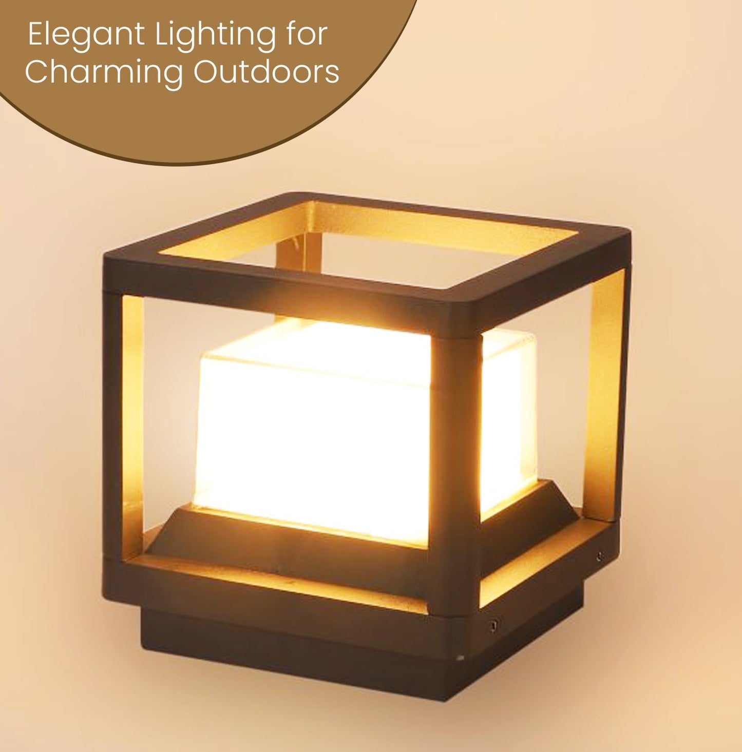 LED Gate Light 12W Warm White Waterproof Aluminium Outdoor Pillar Lamp