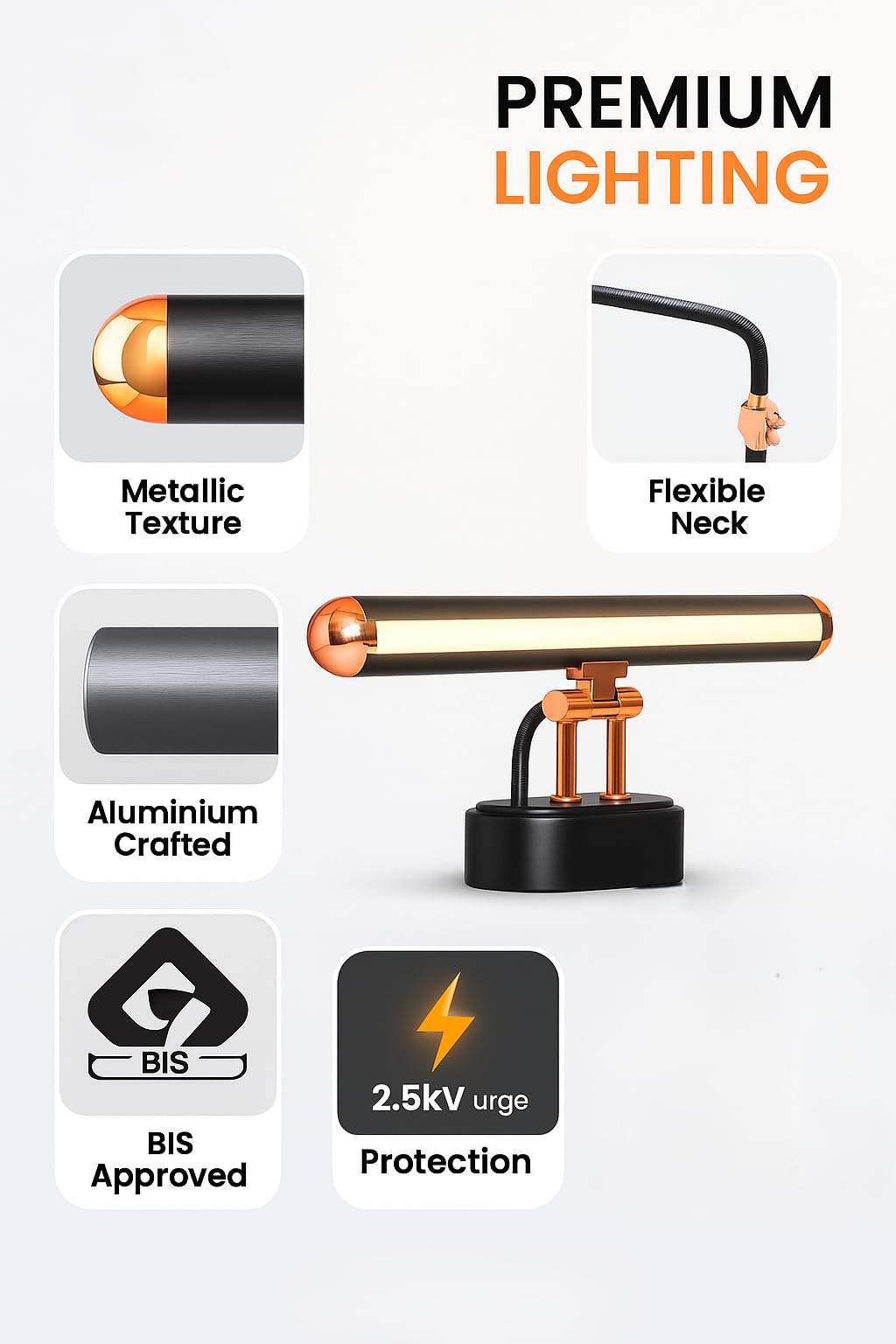 LED Wall Light with Color Changing Feature Black Rose Gold Finish 33cm