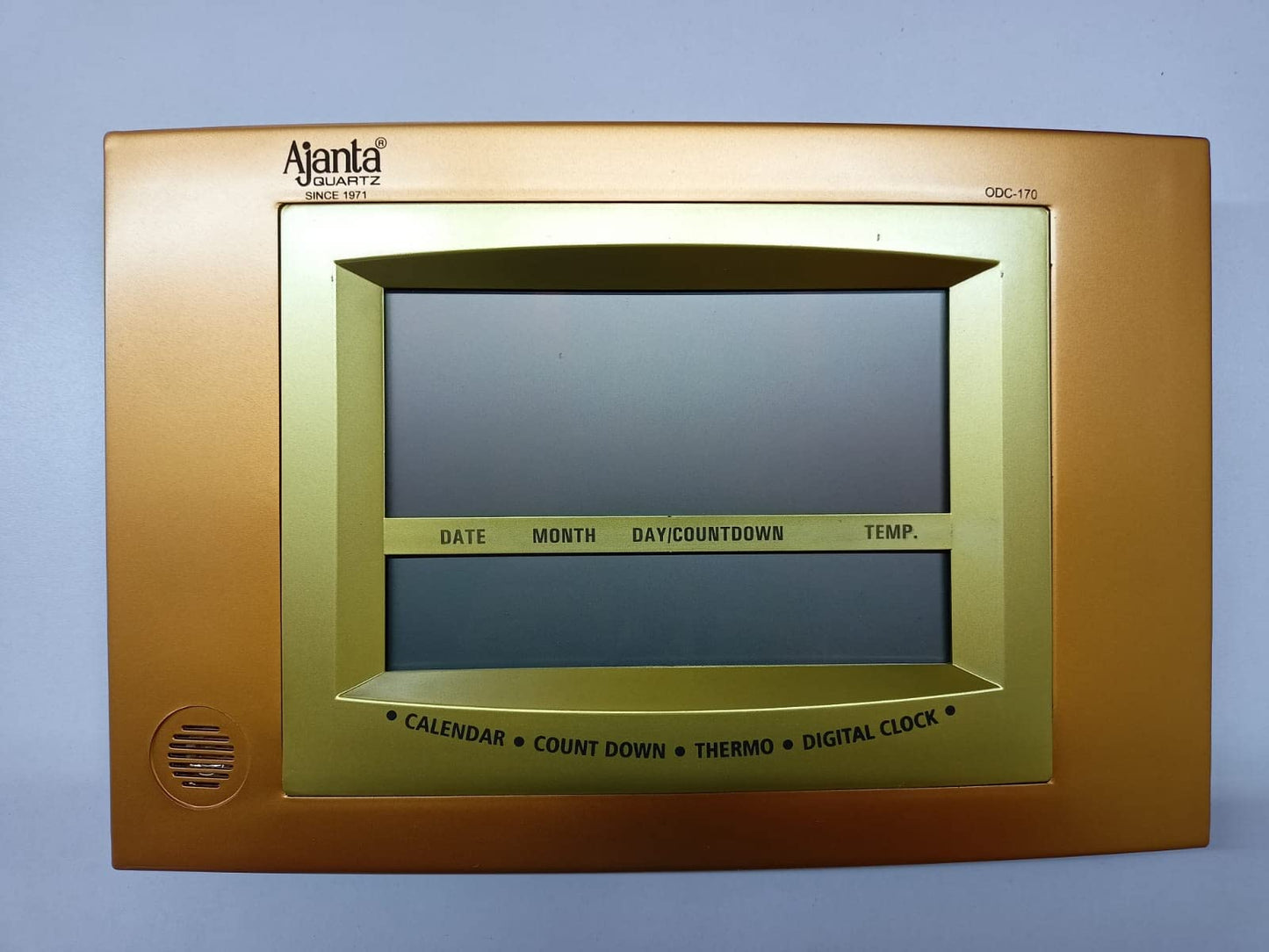 Digital Alarm Wall Clock - Rectangular - Copper - 29.6 cm x 19.6 cm x 3.8 cm - Plastic