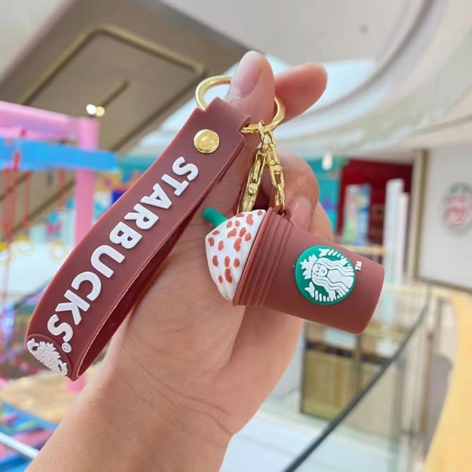 Star Bucks Coffee Mug Brown Keychain | Silicone Lanyard | Premium | Model 2 |