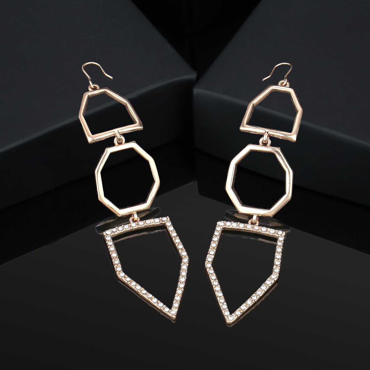 Rose Gold Geometric Earrings