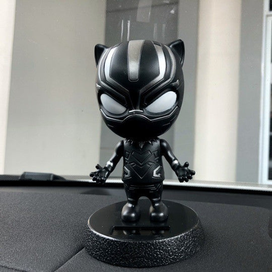 Black Solar Panther Bobblehead With Mobile Holder For Cars |14.5 CM|