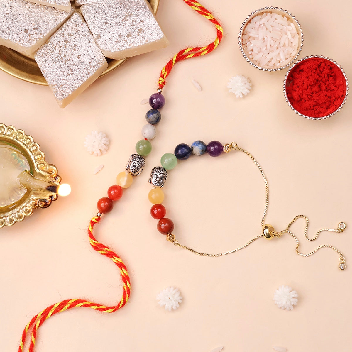 7 Chakra Buddha Charm Rakhi