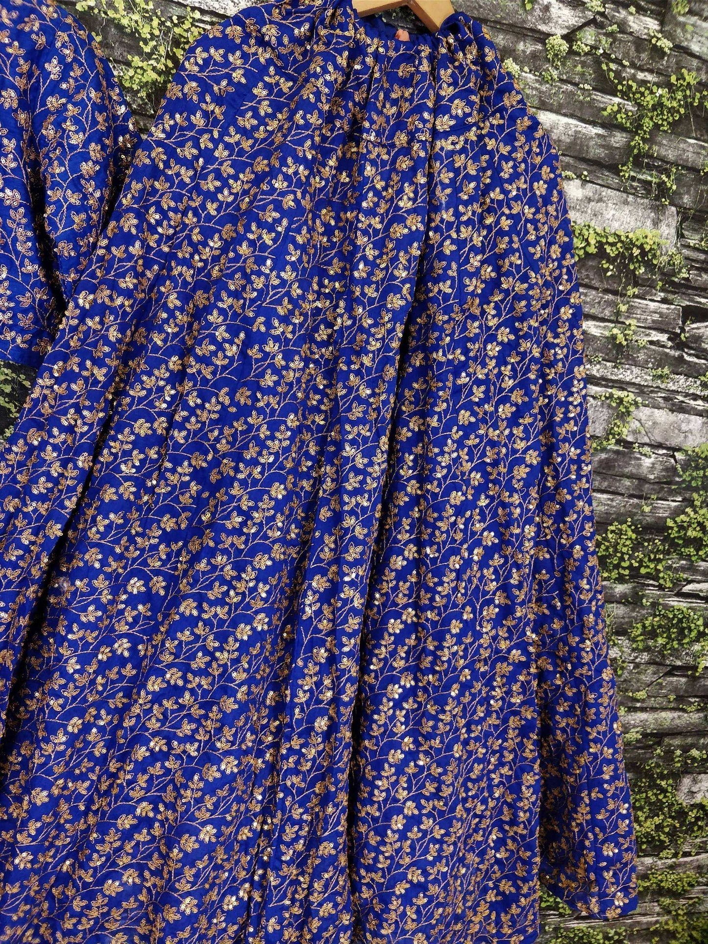 Tulsi Art Blue Zari Embroidered Silk Bridal Lehenga Choli