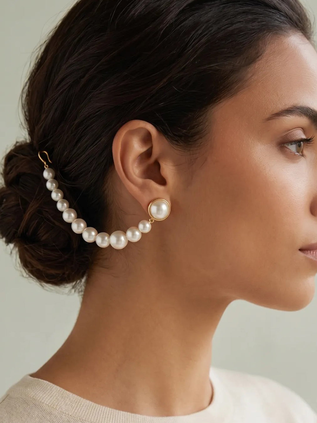 Ira Pearl Brass Ear-Chain